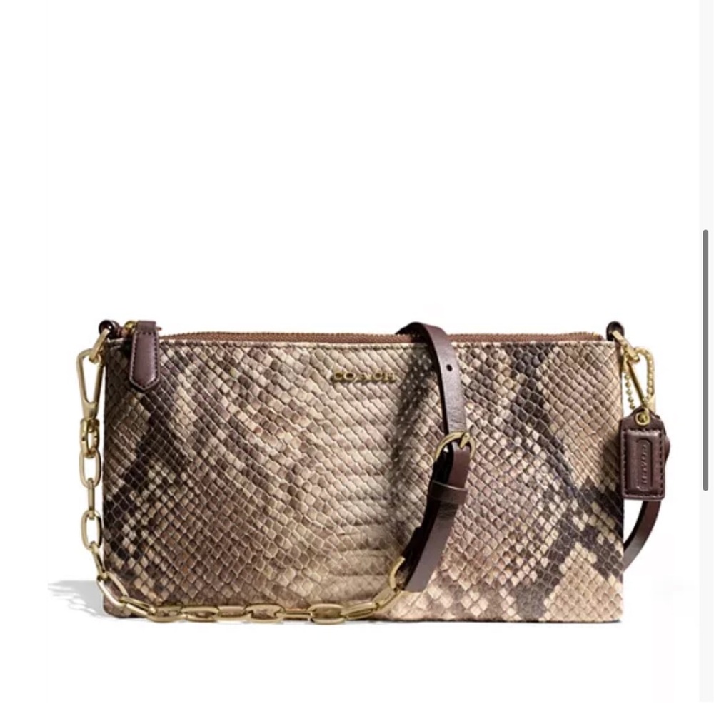 COACH crossbody in python embossed leather wallet - Picture 1 of 8